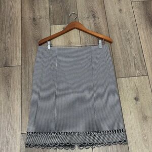 Nanette Lepore Black and White Checkered Pencil Skirt